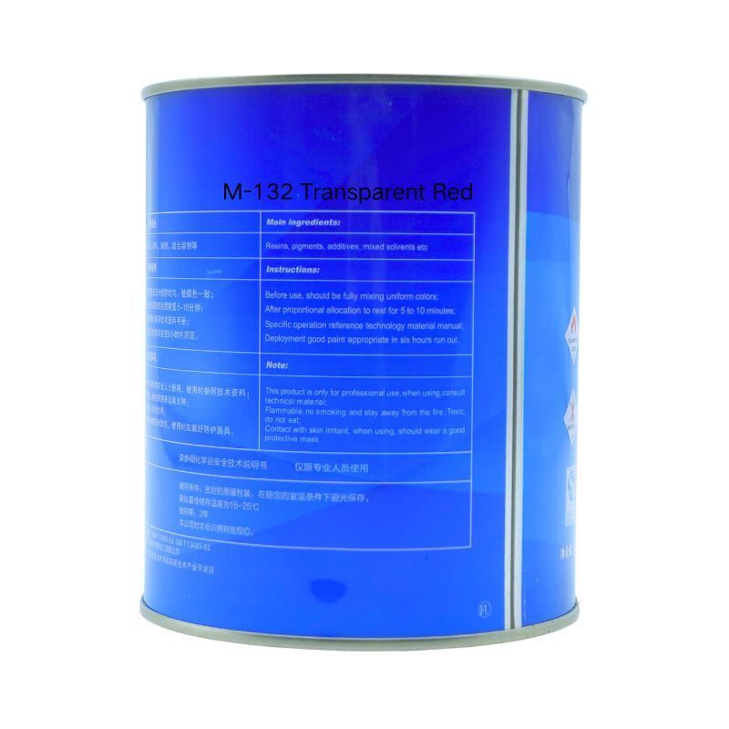 Bossde Transparent Red Refinish Base Coat Efficient Color System 1L Automotive Paint Toner