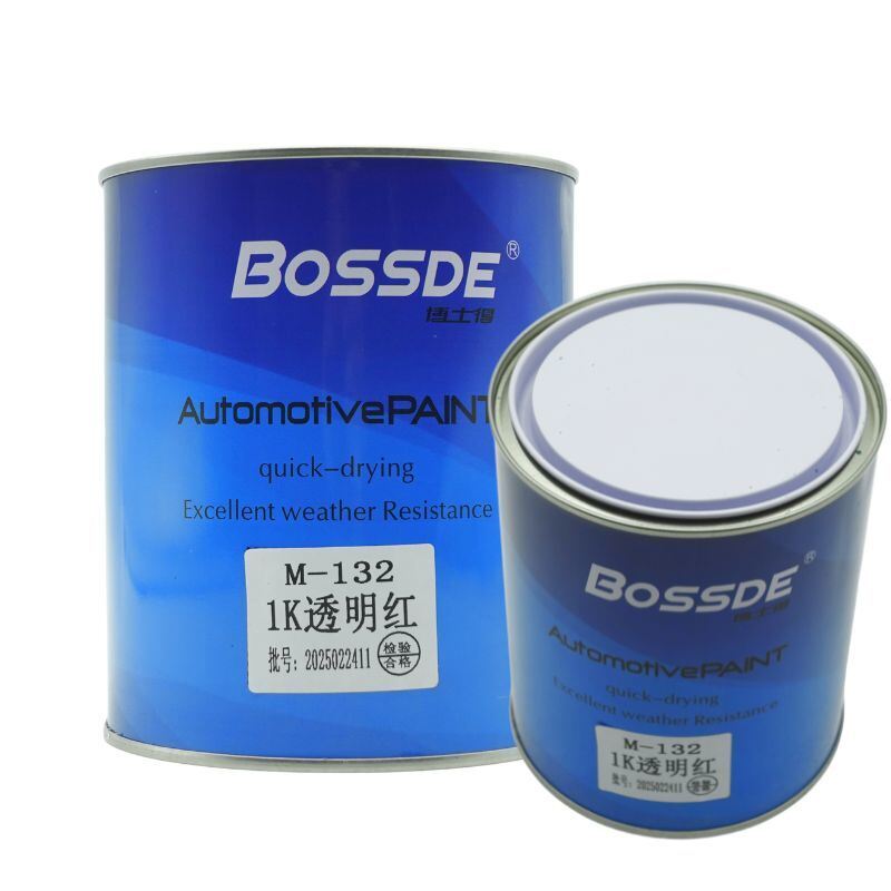 Bossde Transparent Red Base Coat Reliable Color Mixing Power 1L Automotive Refinishing Paint