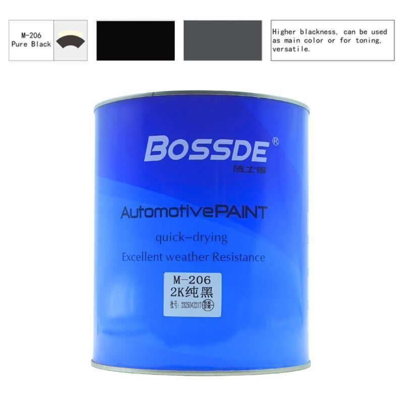 Bossde 2K Pure Black Strong Coverage Advanced Coating 4L High Performance Car Paint
