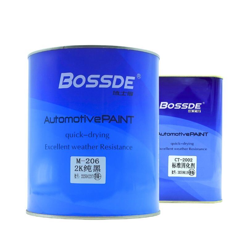 Bossde 2K Pure Black Durable Auto Refinish Paint 4L Strong Adhesion Car Body Coating