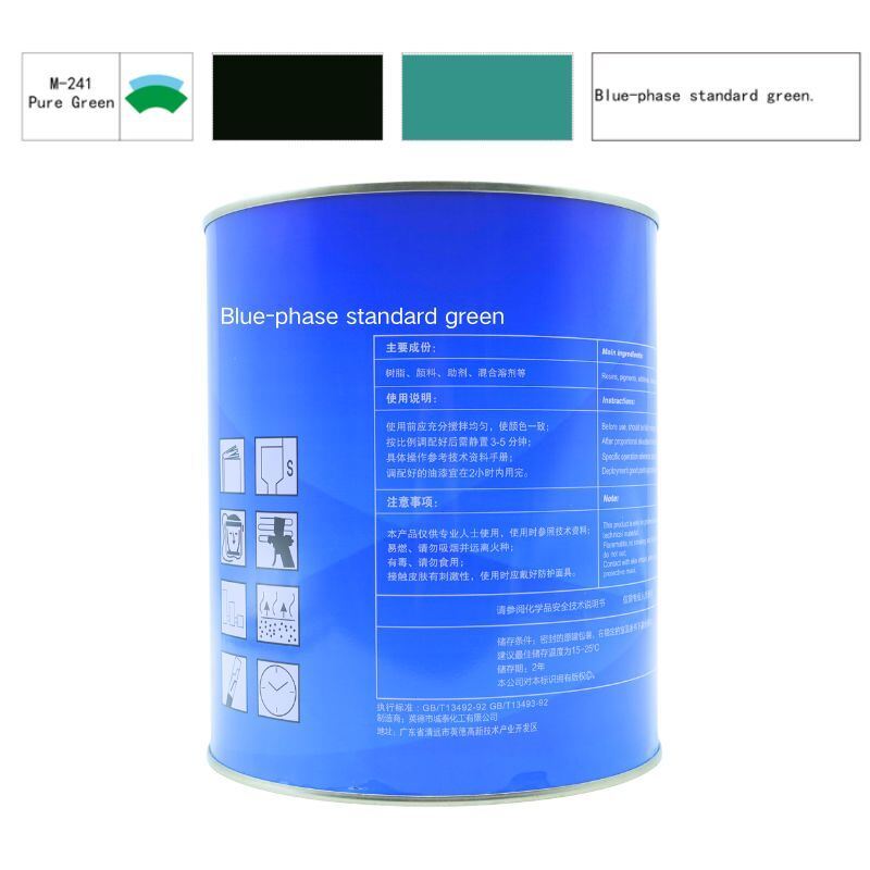 Bossde Car Paint Reliable High Gloss Coating 4L 2K Pure Green Spray For Auto Repair