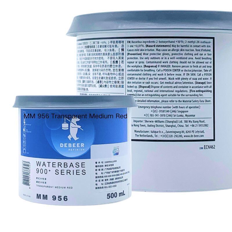Sherwin-Williams Waterborne Automotive Paint Vibrant Professional 500ml Transparent Medium Red for Car Refinishing.