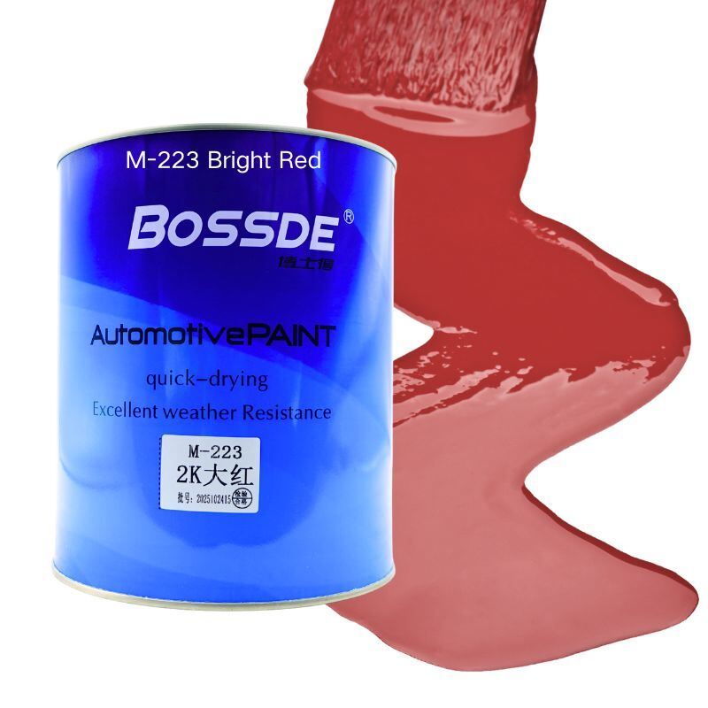 Bossde 2K Bright Red Car Paint Reliable High Coverage 4L Fast Drying Automotive Refinish