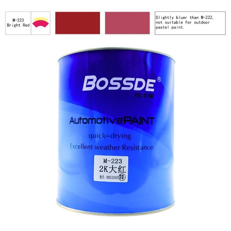 Bossde 2K Bright Red Top Coat Strong Fast Drying 4L Paint For Auto Body Refinishing
