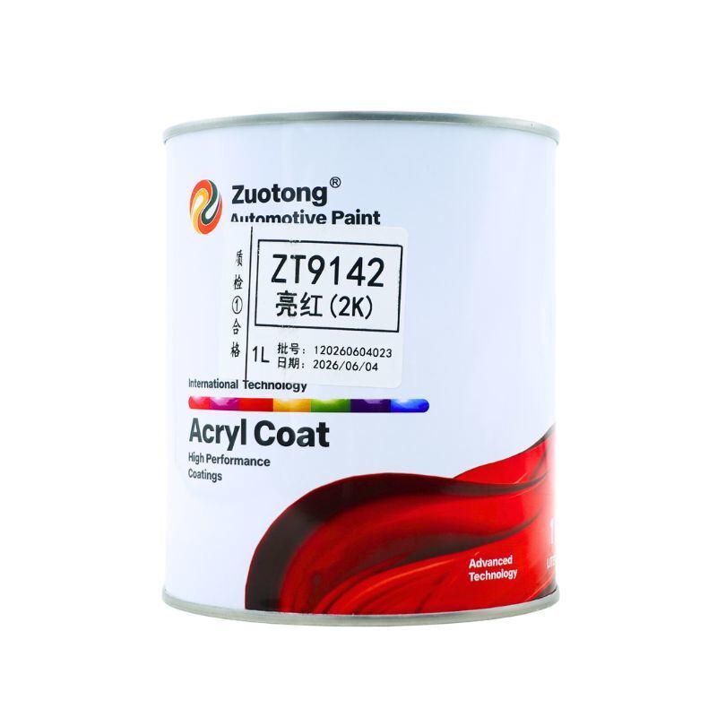 Zuotong ZT9142 Bright Red 2K Solid Color Car Paint Acrylic Polyurethane Direct Gloss Automotive Refinish Coating