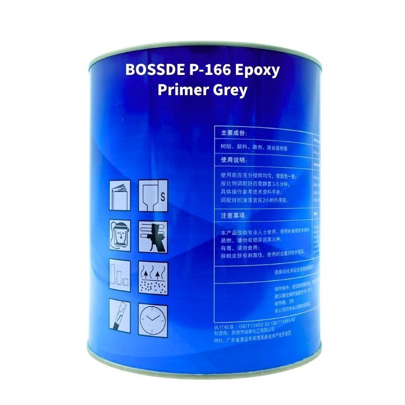 BOSSDE P166G3 Grey Epoxy Primer Kit 2K Corrosion Resistant Anti Rust Primer For Automotive Body Repair And Steel Structure Coating