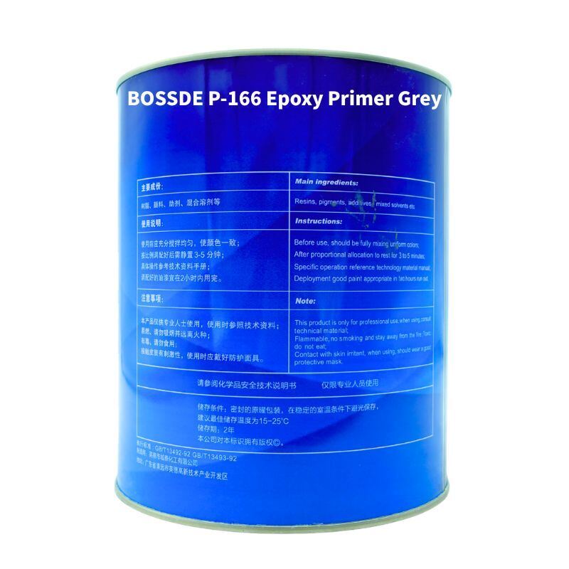 BOSSDE P166G3 Grey Epoxy Primer Kit 2K Corrosion Resistant Anti Rust Primer For Automotive Body Repair And Steel Structure Coating