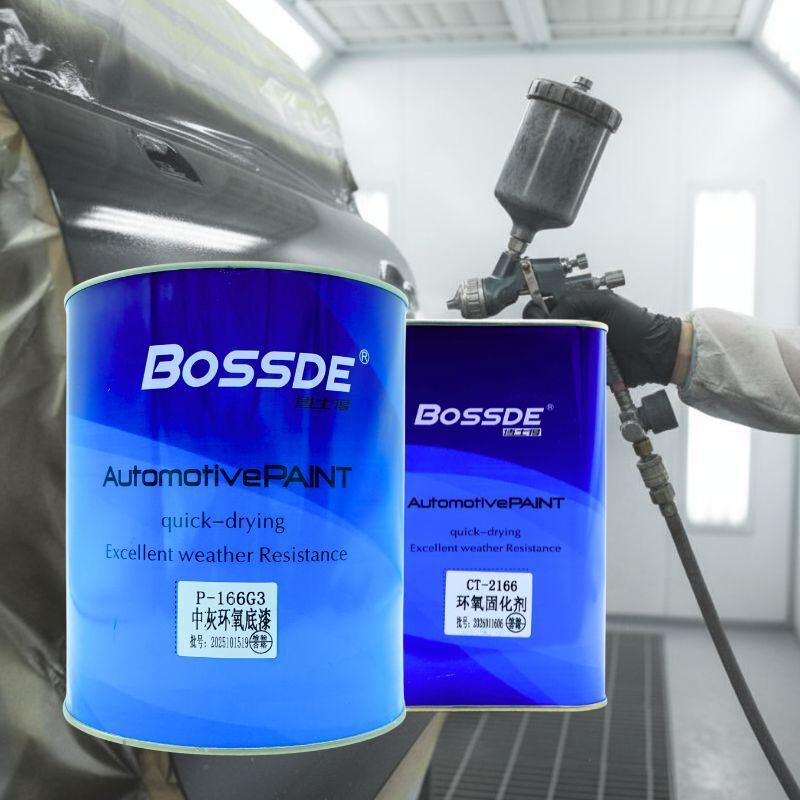 BOSSDE P166G3 Grey Epoxy Primer Kit 2K Corrosion Resistant Anti Rust Primer For Automotive Body Repair And Steel Structure Coating