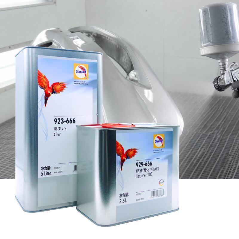 Glasurit 923-666 VOC Clear Coat 2K High Solids Polyurethane Clear For Automotive Refinish 2:1 W 929-666 Hardener
