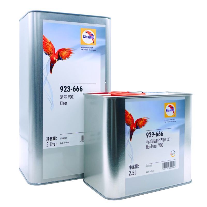 Glasurit 923-666 VOC Clear Coat 2K High Solids Polyurethane Clear For Automotive Refinish 2:1 W 929-666 Hardener
