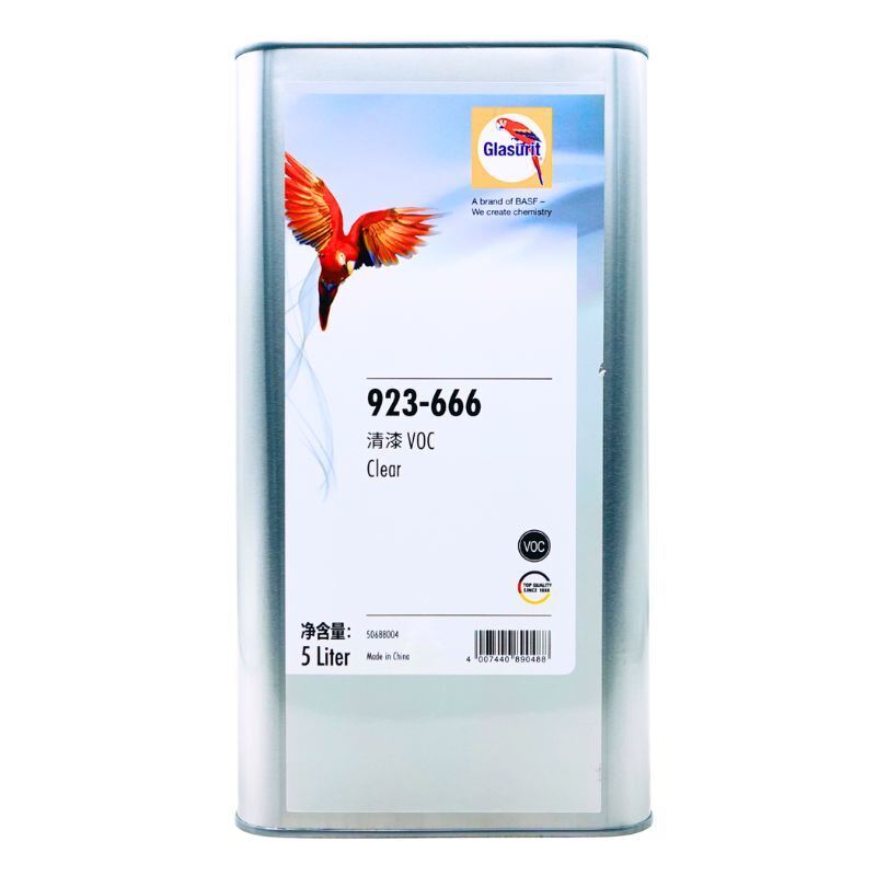 Glasurit 923-666 VOC Clear Coat 2K High Solids Polyurethane Clear For Automotive Refinish 2:1 W 929-666 Hardener