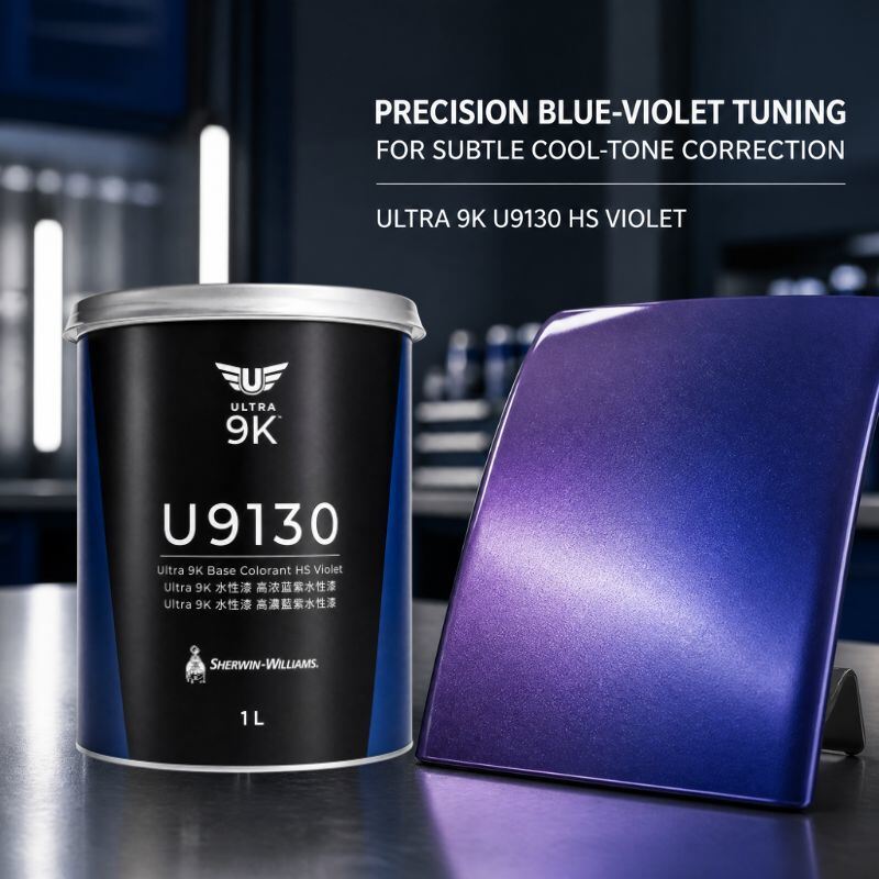 Ultra 9K U9130 Blue Violet Toner Campuran Basecoat Berbasis Air 1L untuk Sistem Campuran Cat Otomotif Formula