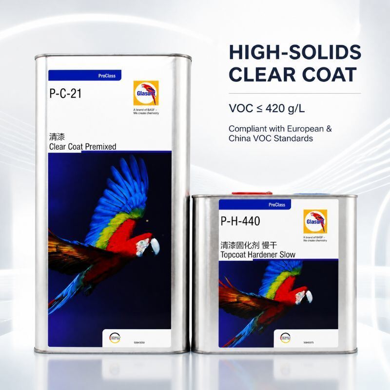 Glasurit 923-666 VOC Clear Coat 2K High Solids Polyurethane Clear For Automotive Refinish 2:1 W 929-666 Hardener