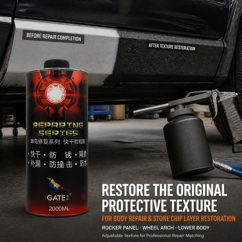 2L 1K Black Rubberized Stone Chip Coating for Automotive Underbody Wheel Arch and Rocker Panel Protection