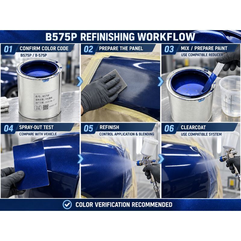 Honda Accord B575P Still Night Pearl Pre-Mixed Automotive Refinish Paint for Panel and Collision Repair 1L