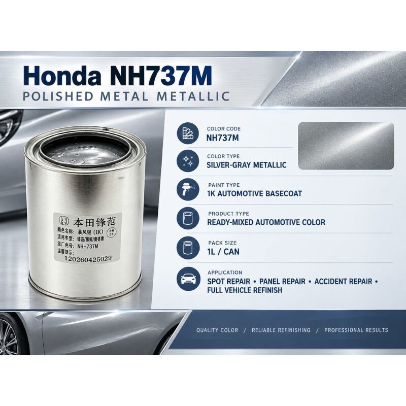 Pre Mixed by Vehicle Color Code Silver Metallic Finish 1K Basecoat For Honda City Type Automotive Refinishing
