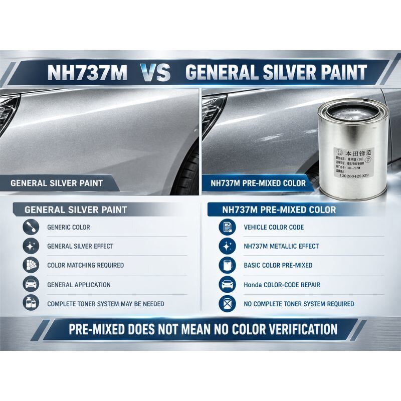 Pre Mixed by Vehicle Color Code Silver Metallic Finish 1K Basecoat For Honda City Type Automotive Refinishing