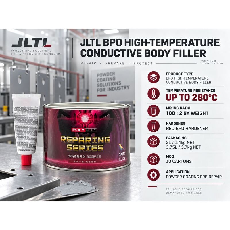 مسحوق طلاء صناعي من البوليستر JLTL BPO مقاوم للحرارة قصيرة الأمد 280 درجة مئوية، تركيبة موصلة لإصلاح المعادن المتعددة
