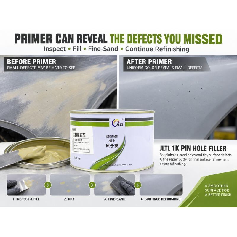 JLTL 1K Pinhole Filler Automotive Refinishing Fine Repair Putty for Pinholes, Sanding Scratches & Surface Defects