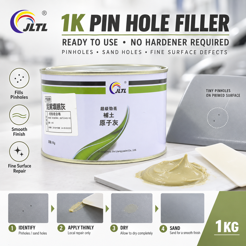 JLTL 1K Pinhole Filler Automotive Refinishing Fine Repair Putty for Pinholes, Sanding Scratches & Surface Defects