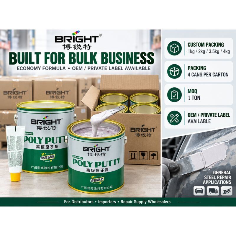 Bright Fast Strong Auto Body Repair Filler 4kg White Putty For Automotive Workshops