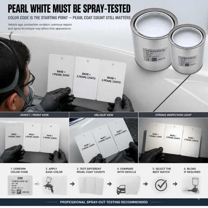 Toyota 089 Platinum White Pearl Two-Stage Automotive Refinish Paint 1K Ready Mixed Basecoat Pearl Effect Coat
