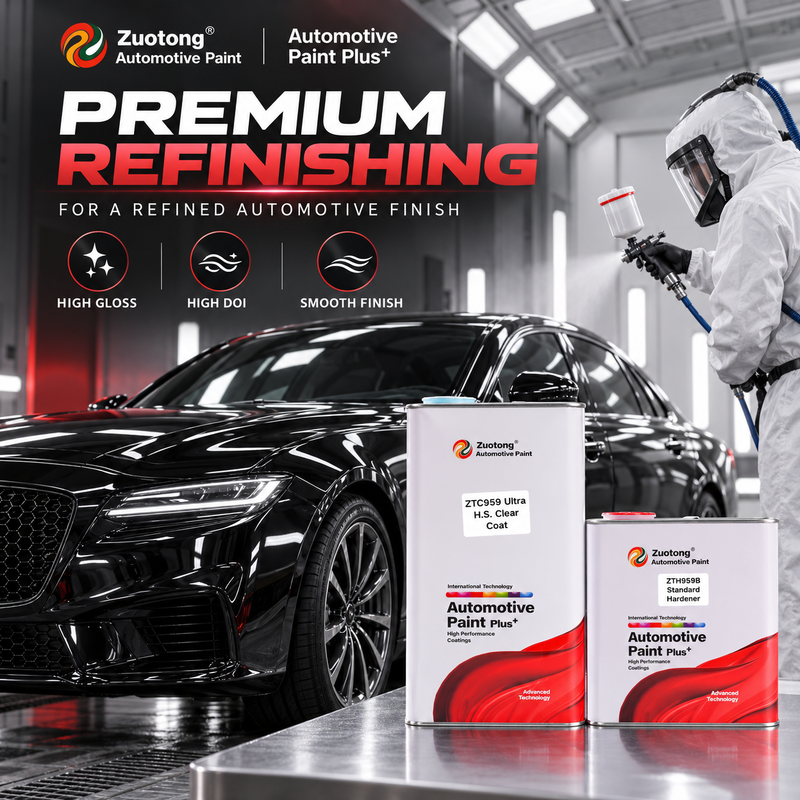Zuotong ZTC959 Ruby High Solids HS Clear Coat 5L 2K Automotive Coating Refinishing Clearcoat For High Gloss And Premium Body Repair