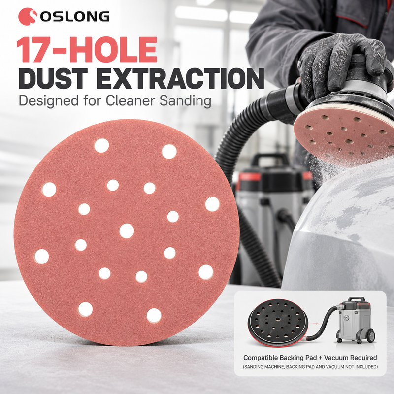 OSLONG SF520 6 Inch 17 Hole Soft Film Sponge Sanding Disc for Automotive Refinishing
