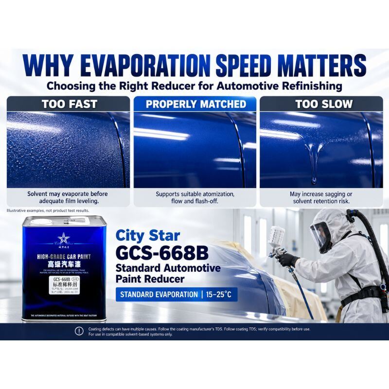 City Star GCS-668B Automotive Paint Reducer Standard Thinner for Compatible 2K Clear Coat Topcoat and Metallic Basecoat Transportation Couting