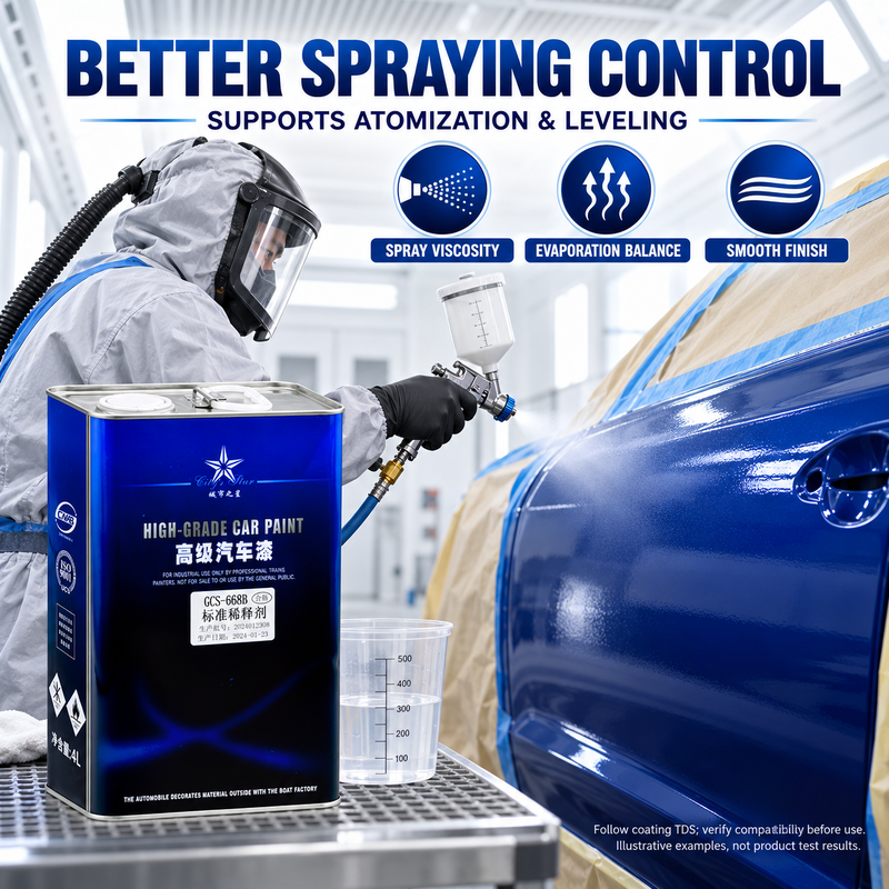 City Star GCS-668B Automotive Paint Reducer Standard Thinner for Compatible 2K Clear Coat Topcoat and Metallic Basecoat Transportation Couting