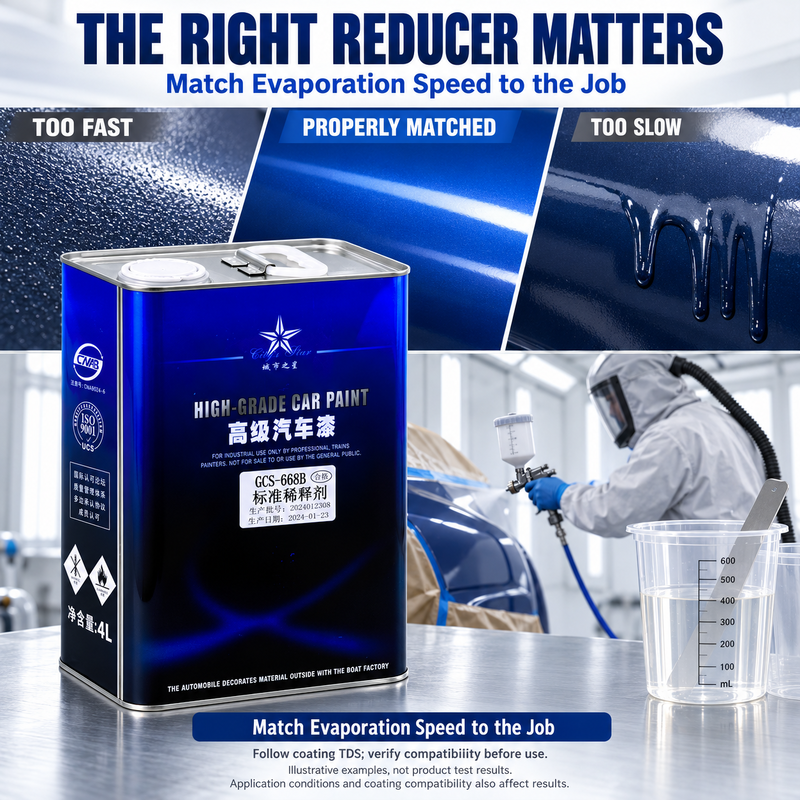 City Star GCS-668B Automotive Paint Reducer Standard Thinner for Compatible 2K Clear Coat Topcoat and Metallic Basecoat Transportation Couting