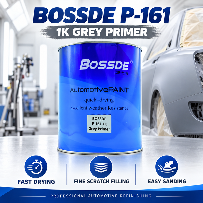 BOSSDE P-161 1K Grey Automotive Primer Fast Dry Easy Sanding for Polyester Putty Spot Repair