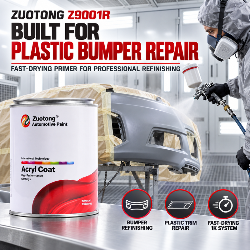 ZUOTONG Z9001R Grey Automotive Plastic Primer 1K CPP Modified Acrylic for PP ABS Trim Refinishing No Hardener Required