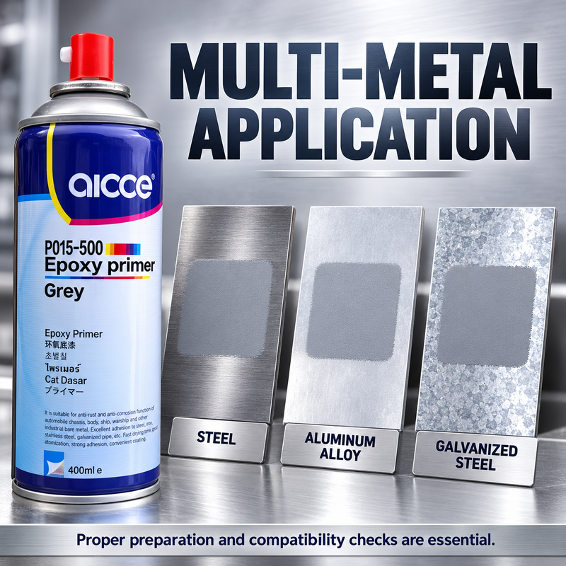 AICCE P015-500 Self Spray Epoxy Primer 400ml Grey 1K Aerosol Primer for Automotive Bare Metal Spot Repair