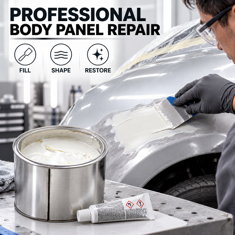 White Alloy Body Filler 2K Automotive Polyester Putty for Car Body Repair Metal Panel Filling and Auto Refinishing