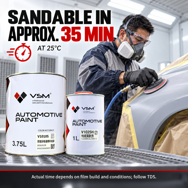 VSM V1010 2K Automotive Primer Surfacer Fast Drying White Grey Black Primer for Car Refinish and Body Repair