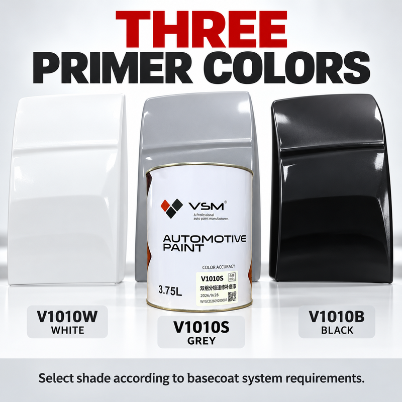 VSM V1010 2K Automotive Primer Surfacer Fast Drying Auto Paint Primer White Grey Black For Car Body Repair